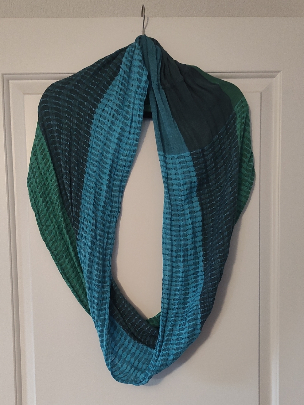 Blue and Green Lightweight Infinity Scarf
